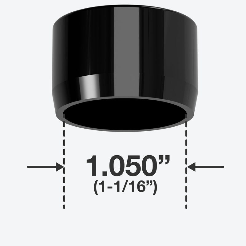 Load image into Gallery viewer, 3/4 in. External Flat Furniture Grade PVC End Cap - Black - FORMUFIT
