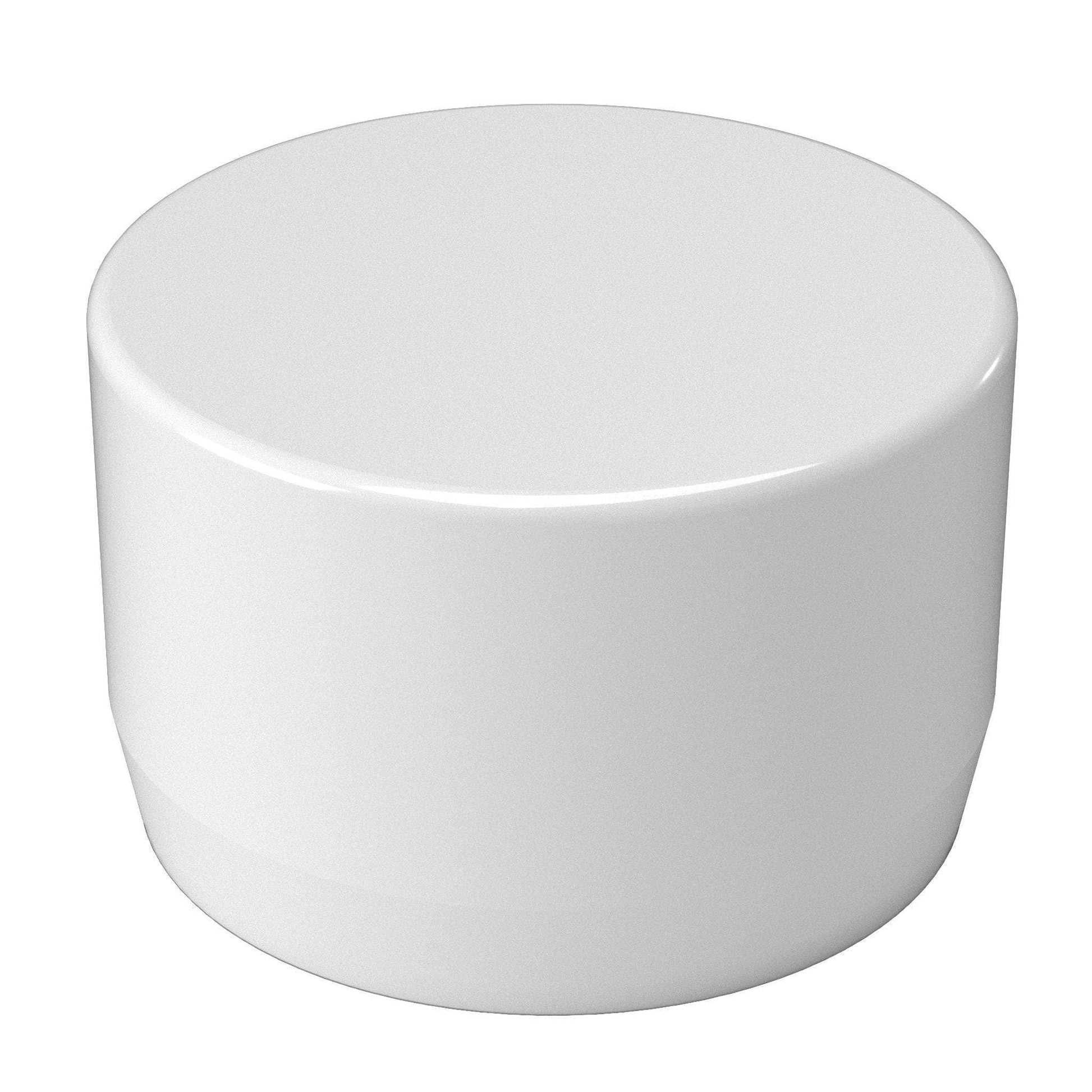 1-1/2 in. External Flat Furniture Grade PVC End Cap - White - FORMUFIT