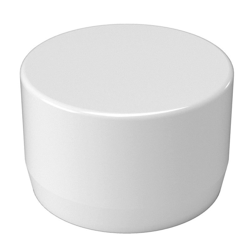 Load image into Gallery viewer, 1-1/2 in. External Flat Furniture Grade PVC End Cap - White - FORMUFIT
