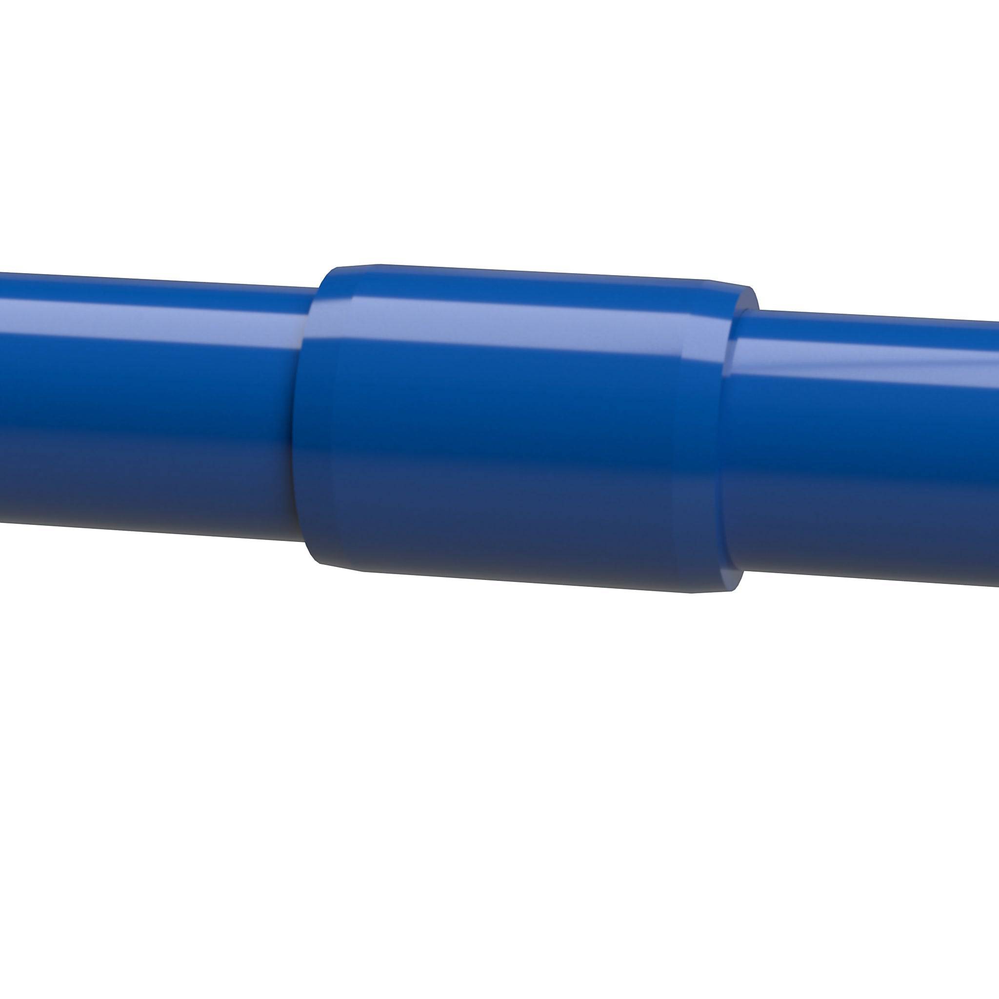 1-1/2 in. External Furniture Grade PVC Coupling - Blue - FORMUFIT