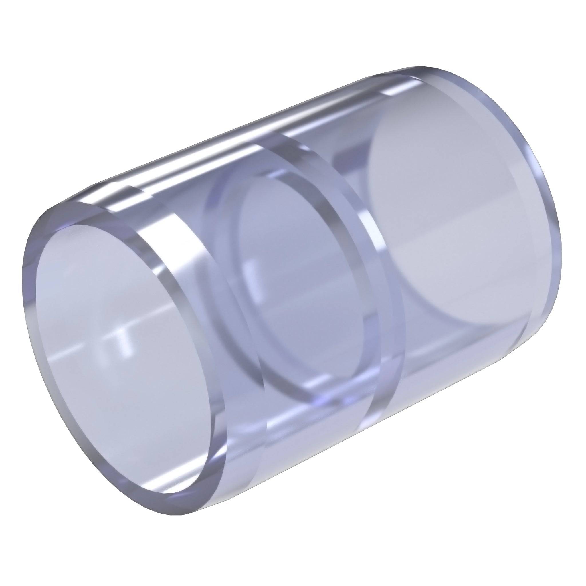 1-1/2 in. External Furniture Grade PVC Coupling - Clear - FORMUFIT