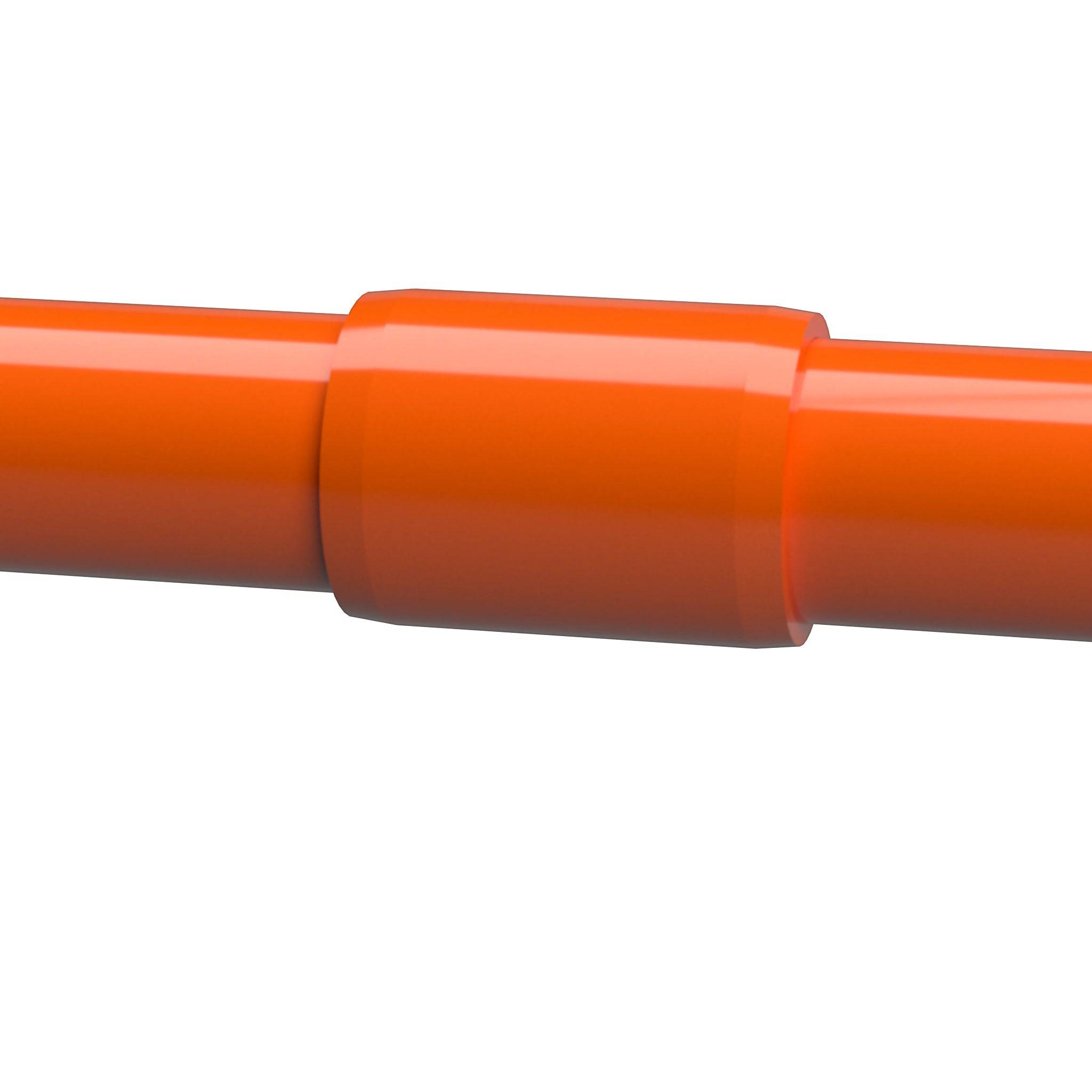 1-1/2 in. External Furniture Grade PVC Coupling - Orange - FORMUFIT