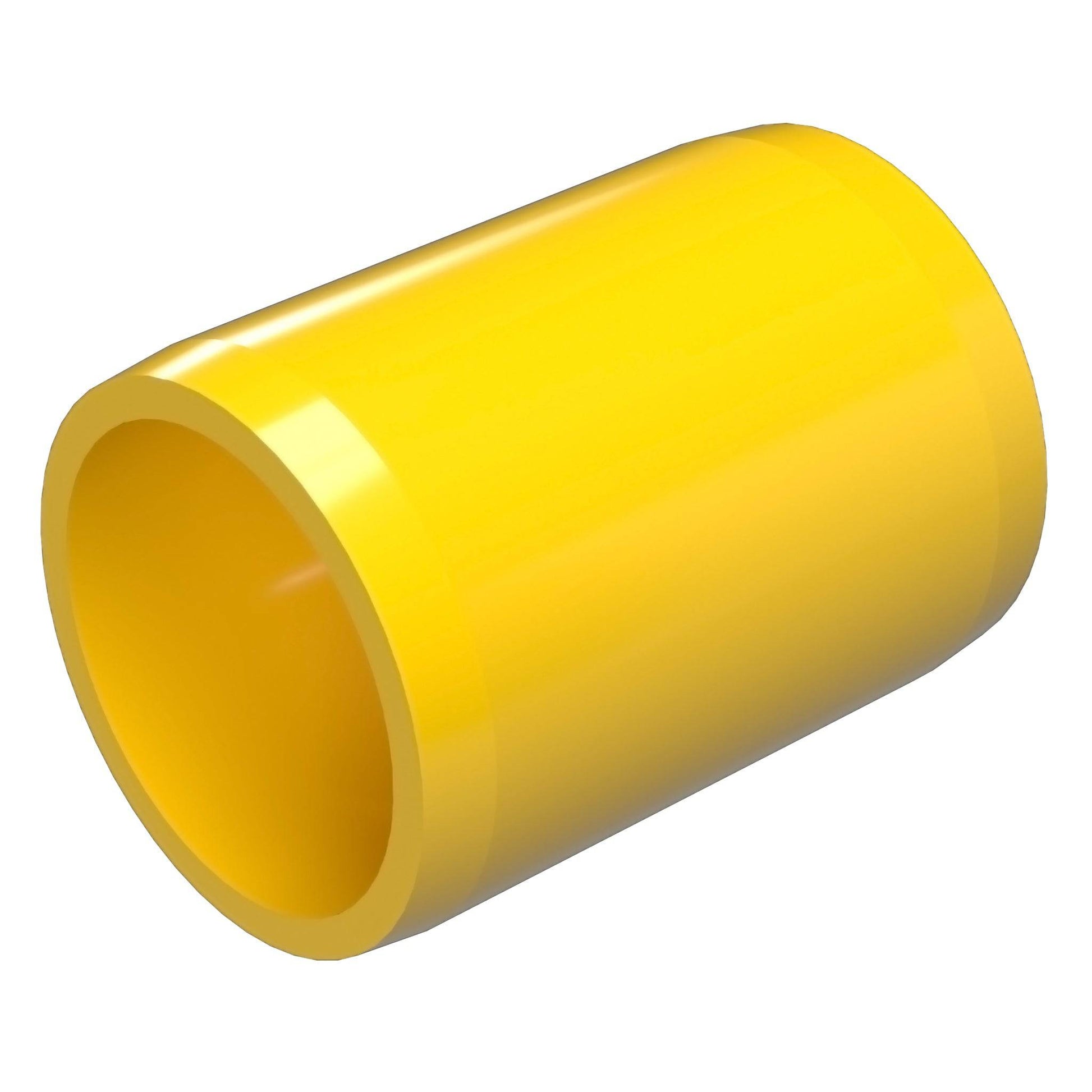 1-1/2 in. External Furniture Grade PVC Coupling - Yellow - FORMUFIT