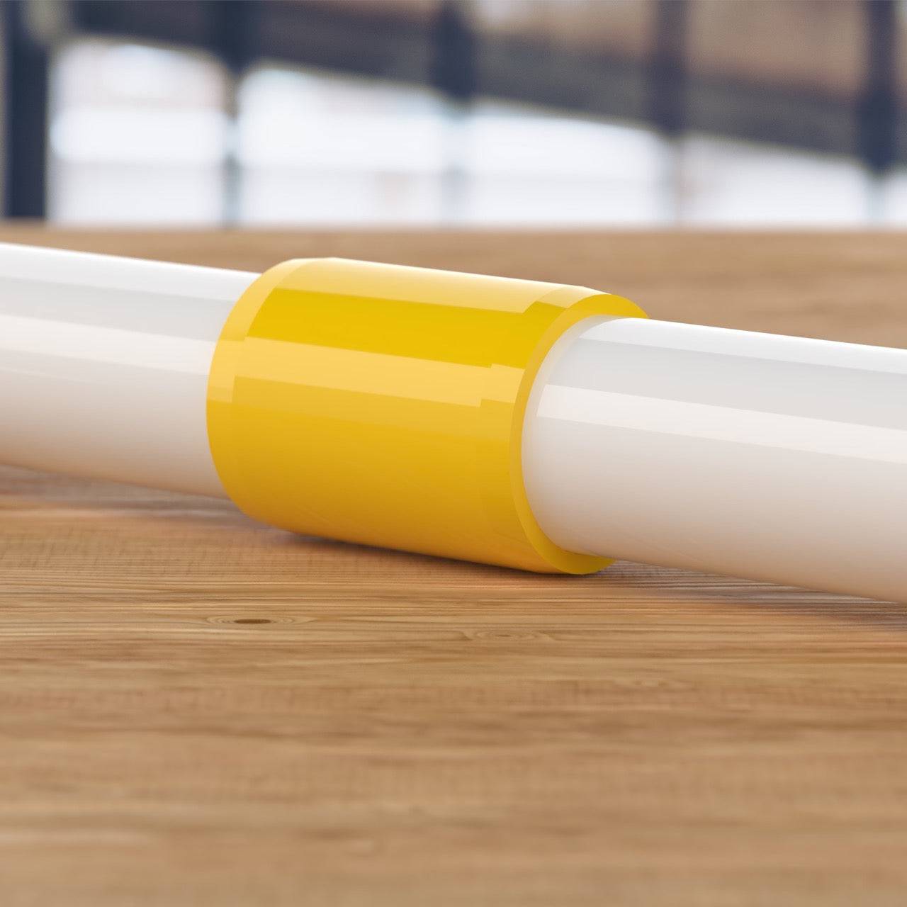 1-1/2 in. External Furniture Grade PVC Coupling - Yellow - FORMUFIT