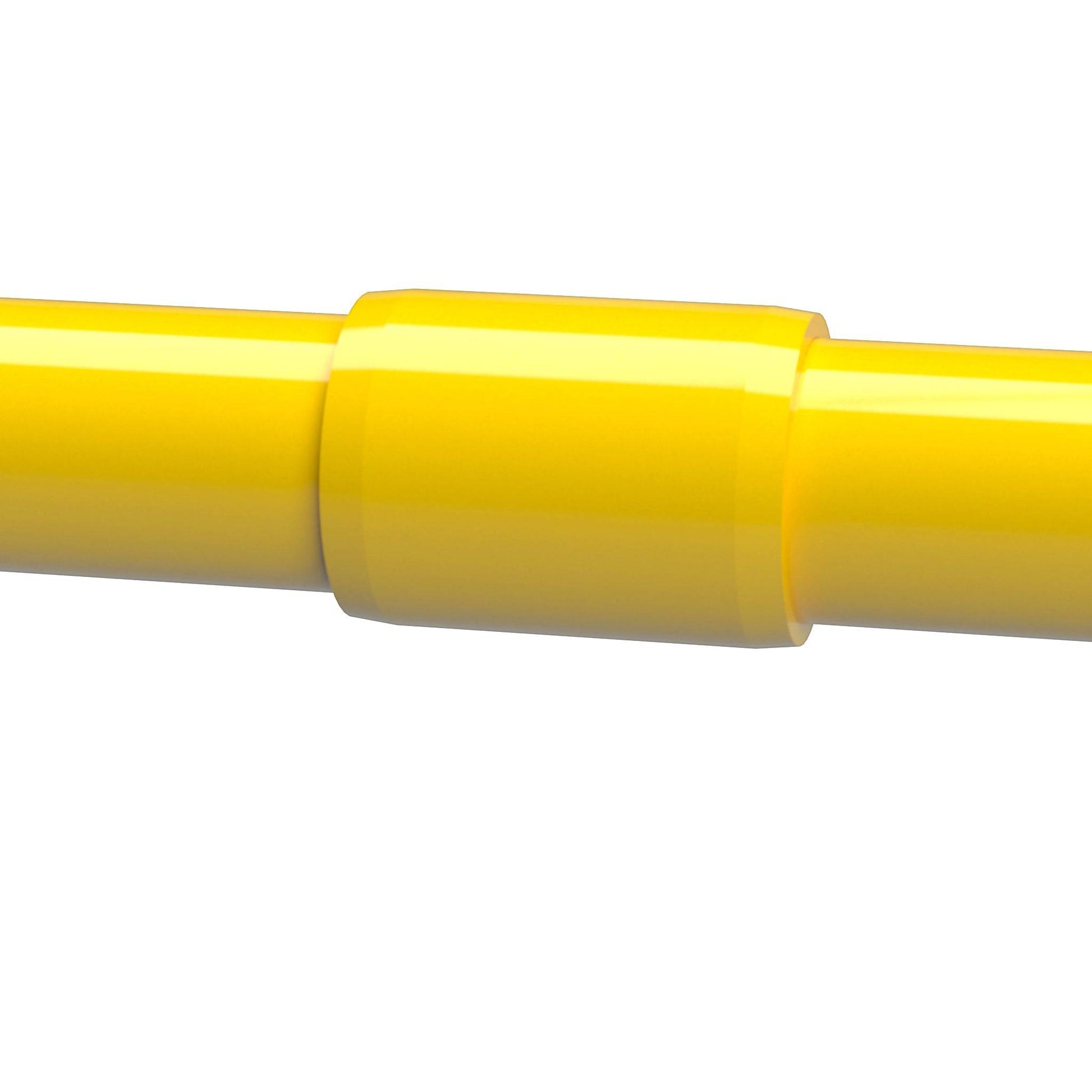 1-1/2 in. External Furniture Grade PVC Coupling - Yellow - FORMUFIT