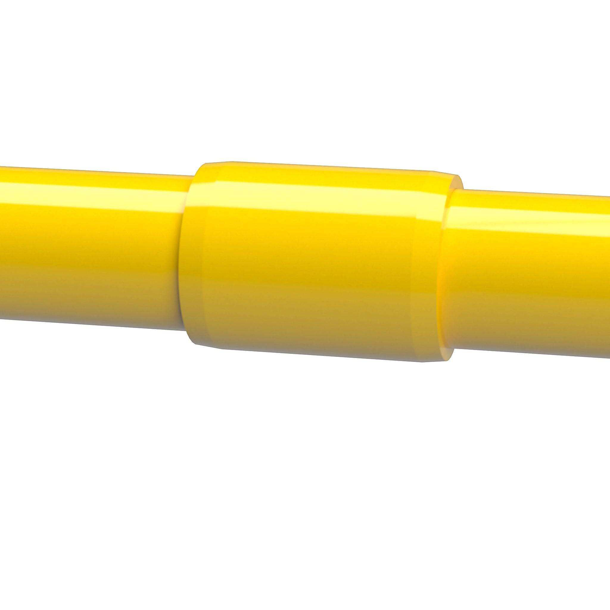 1-1/2 in. External Furniture Grade PVC Coupling - Yellow - FORMUFIT