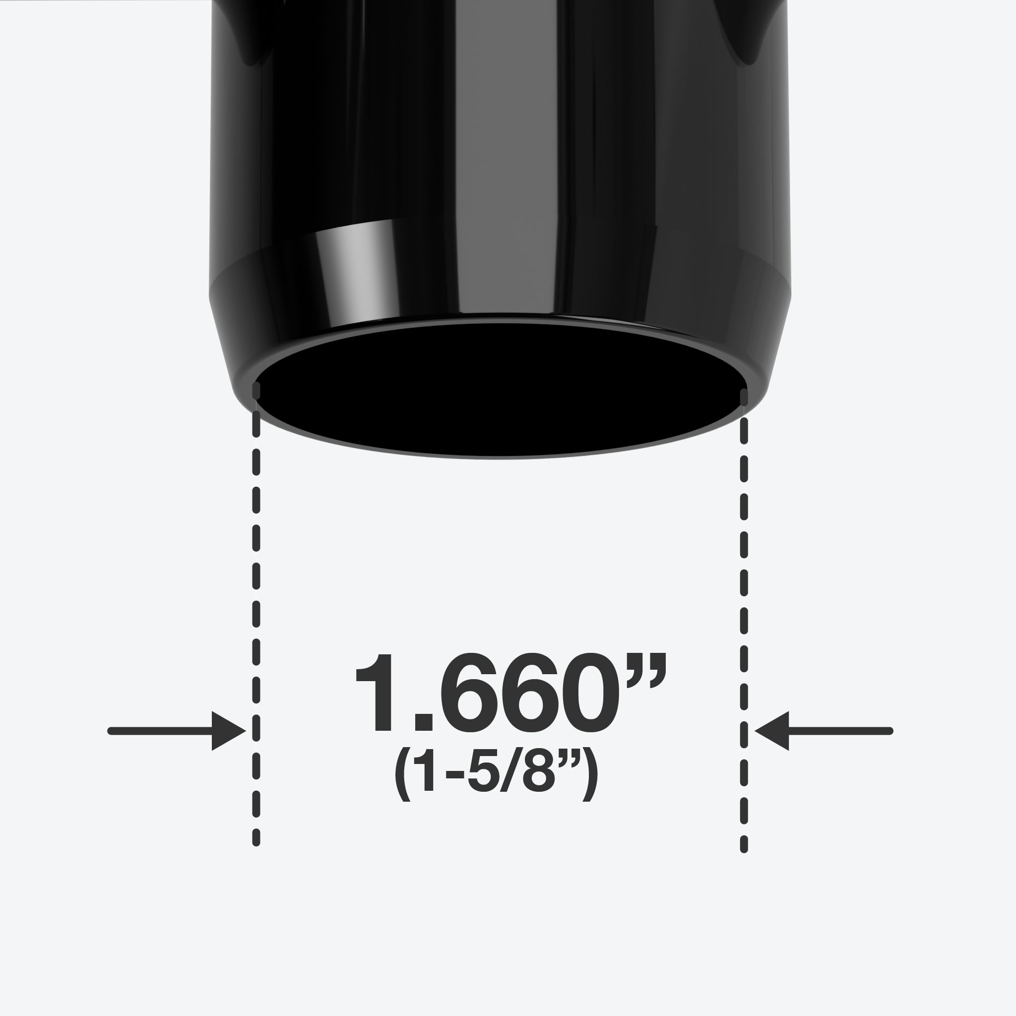 1-1/4 in. External Furniture Grade PVC Coupling - Black - FORMUFIT