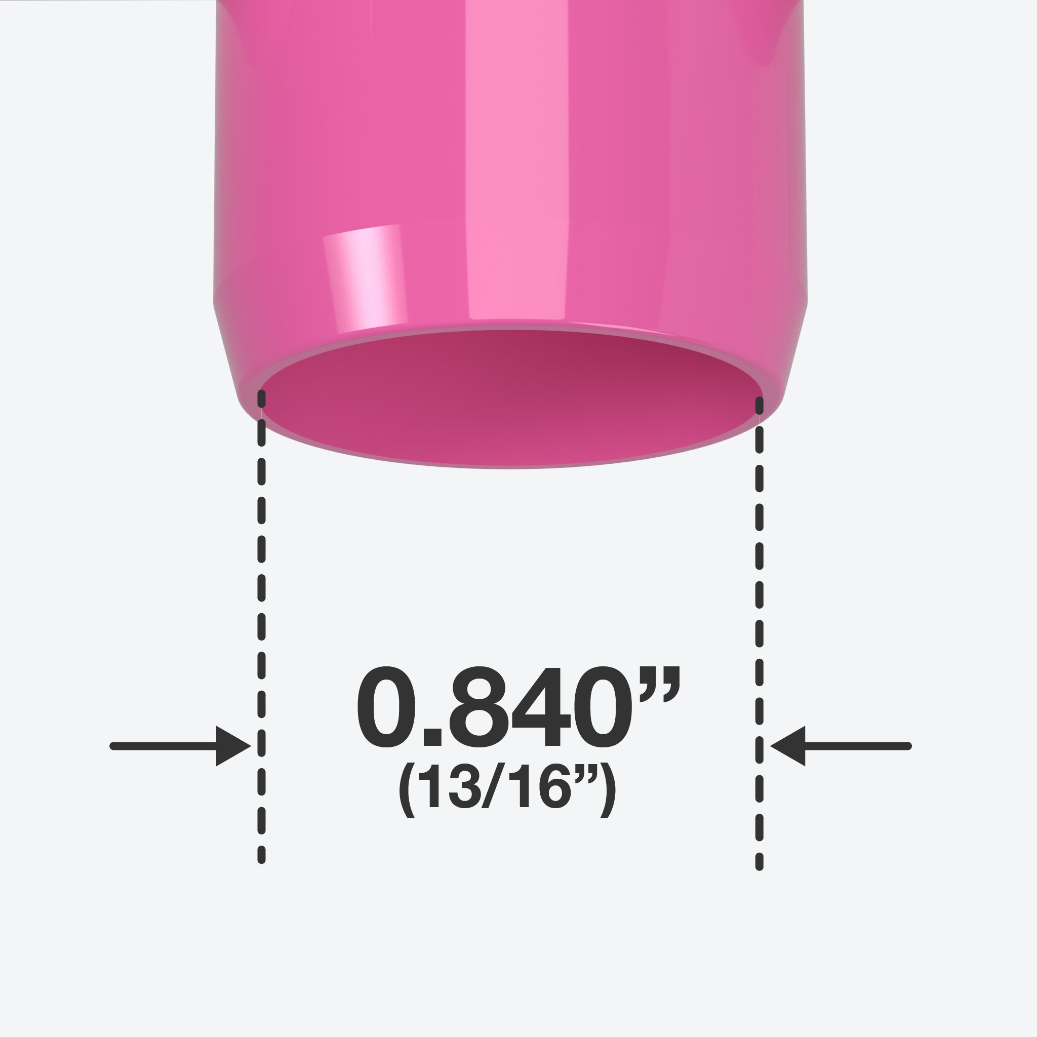 1/2 in. External Furniture Grade PVC Coupling - Pink - FORMUFIT