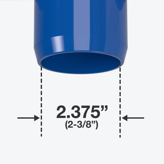 2 in. External Furniture Grade PVC Coupling - Blue - FORMUFIT