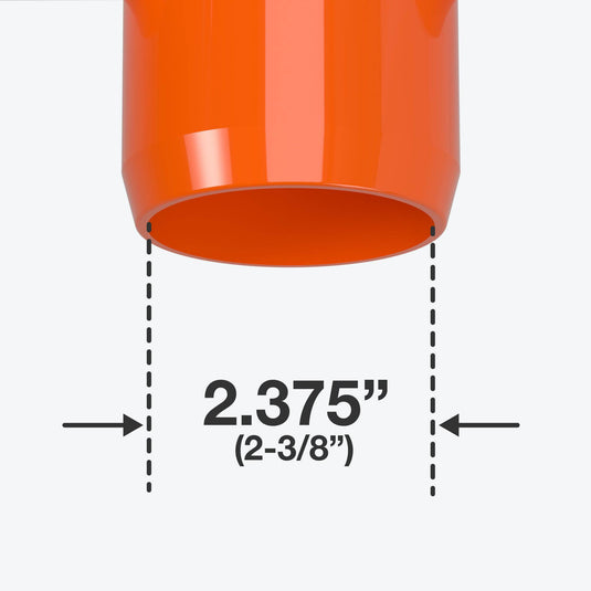 2 in. External Furniture Grade PVC Coupling - Orange - FORMUFIT