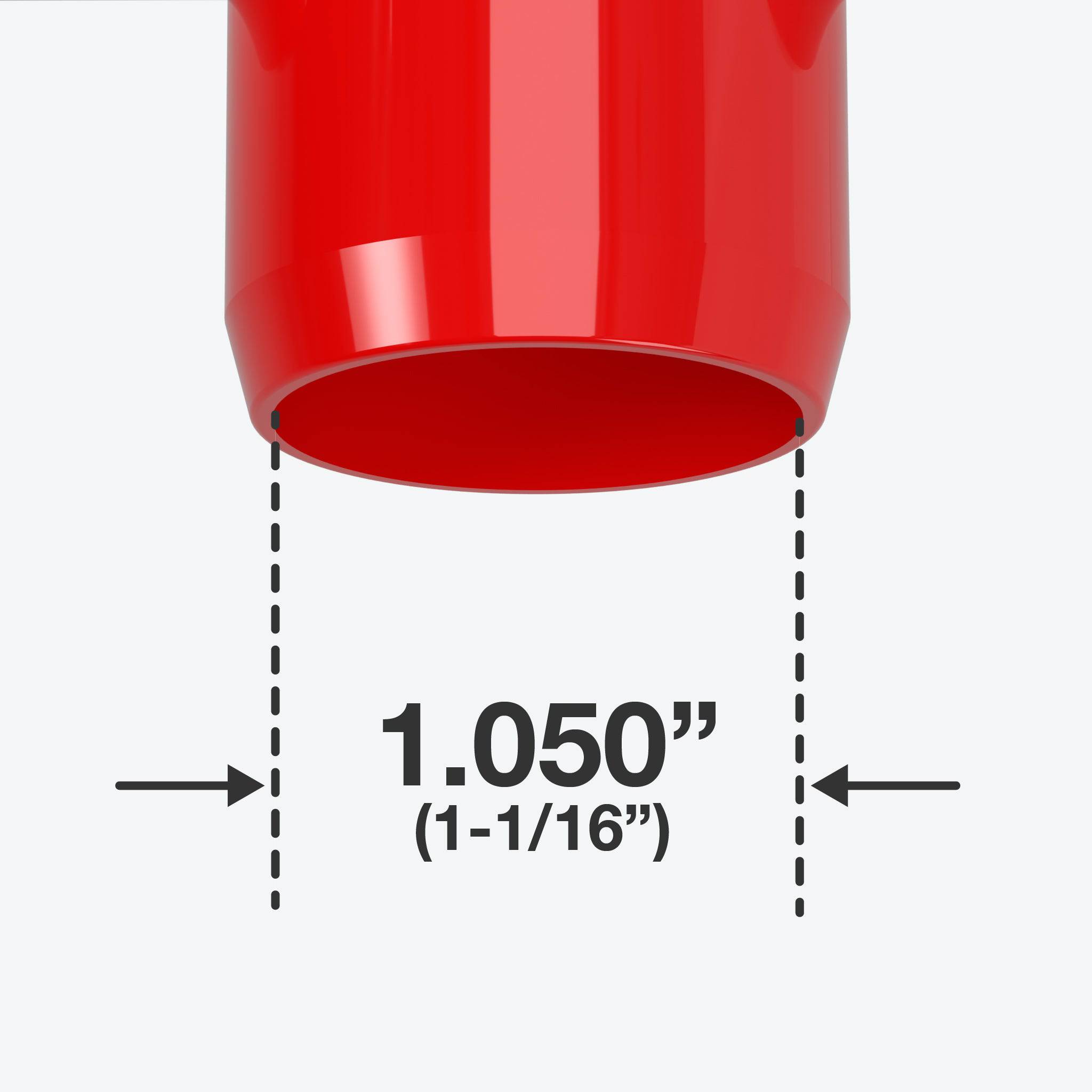 3/4 in. External Furniture Grade PVC Coupling - Red - FORMUFIT