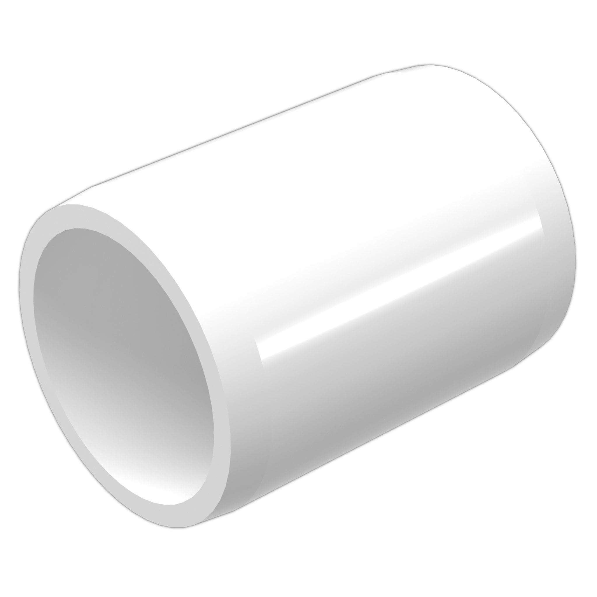 1-1/2 in. External Furniture Grade PVC Coupling - White - FORMUFIT