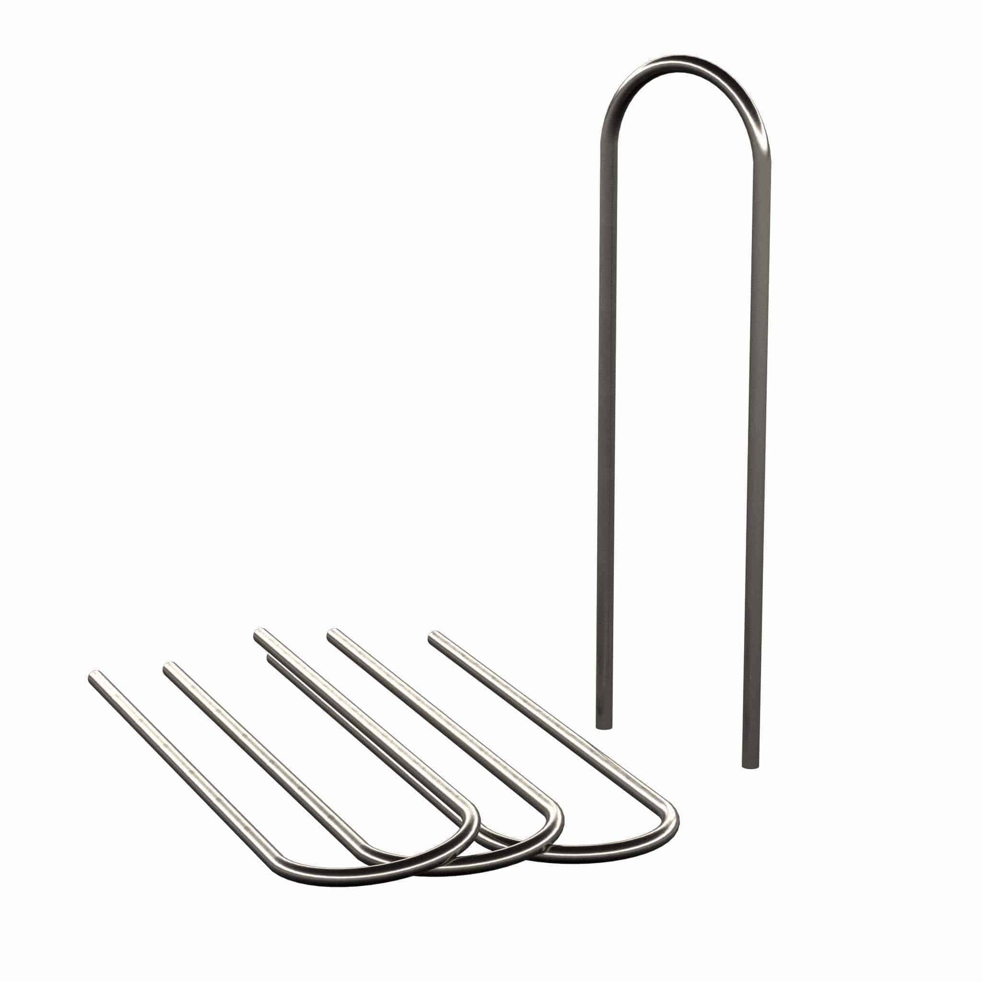 8" Galvanized Base Support U-Stakes, 6 Guage Wire (4-Pack) - FORMUFIT
