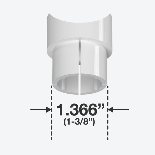 1-1/4 in. Fishmouth Furniture Grade PVC Adapter - White - FORMUFIT