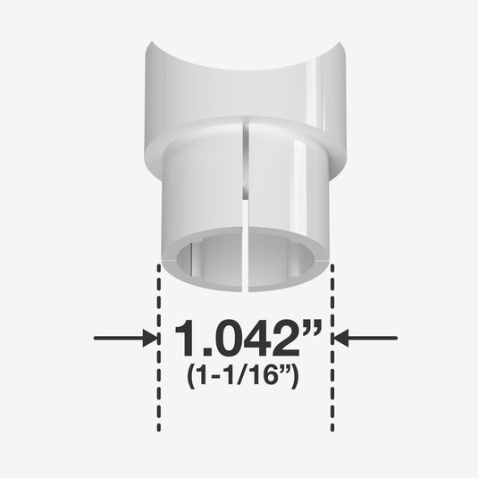 1 in. Fishmouth Furniture Grade PVC Adapter - White - FORMUFIT