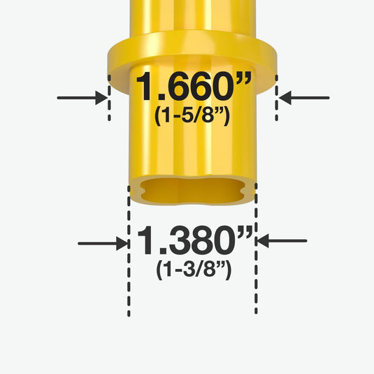 1-1/4 in. Internal Furniture Grade PVC Coupling - Yellow - FORMUFIT