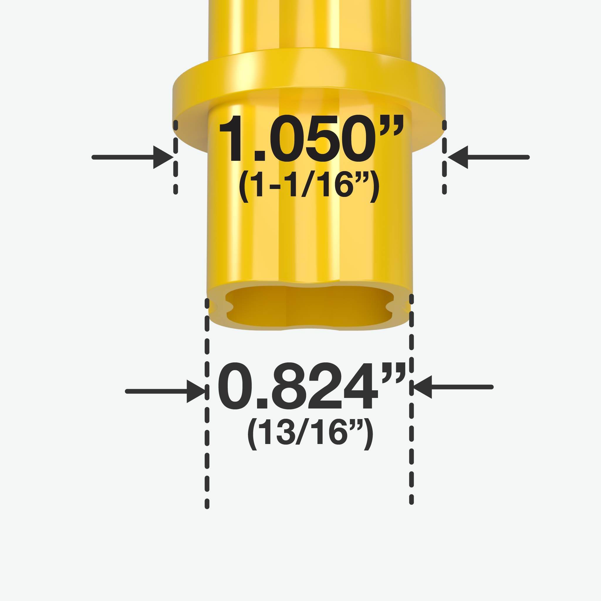 3/4 in. Internal Furniture Grade PVC Coupling - Yellow - FORMUFIT