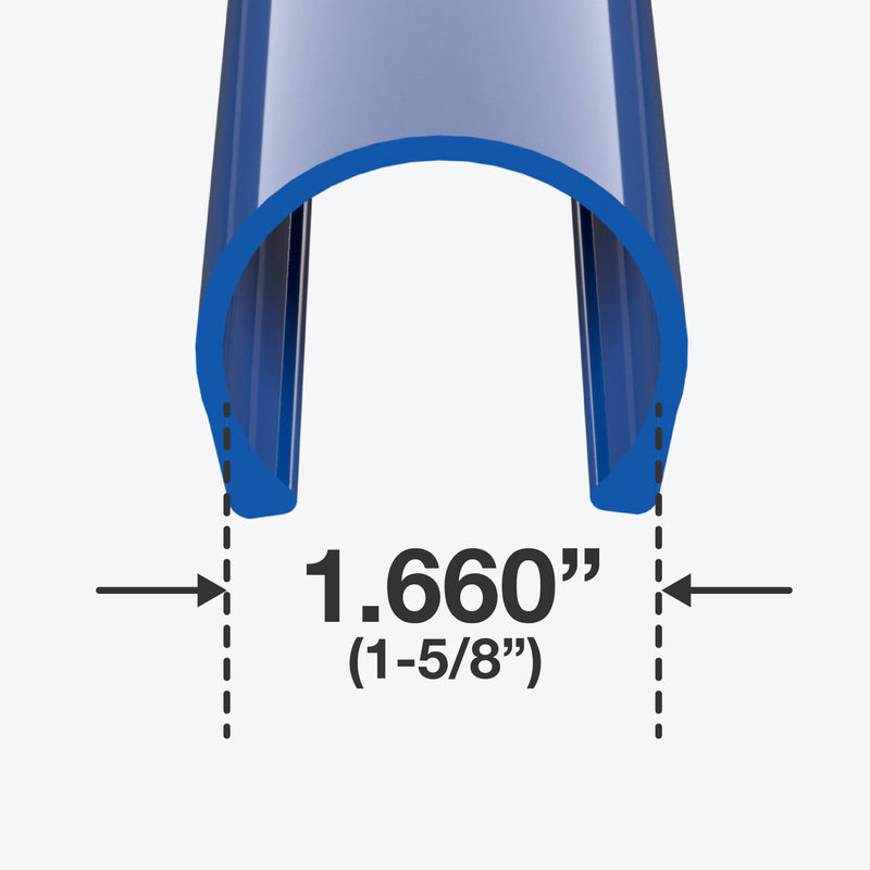 1-1/4 in. x 4 in. PipeClamp PVC Material Snap Clamp - Blue - FORMUFIT