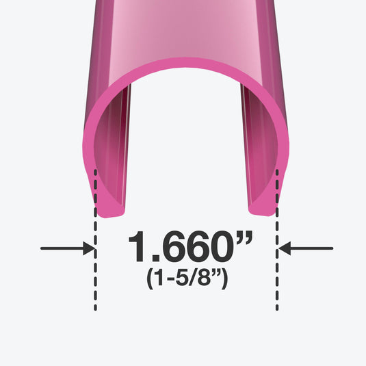 1-1/4 in. x 4 in. PipeClamp PVC Material Snap Clamp - Pink - FORMUFIT
