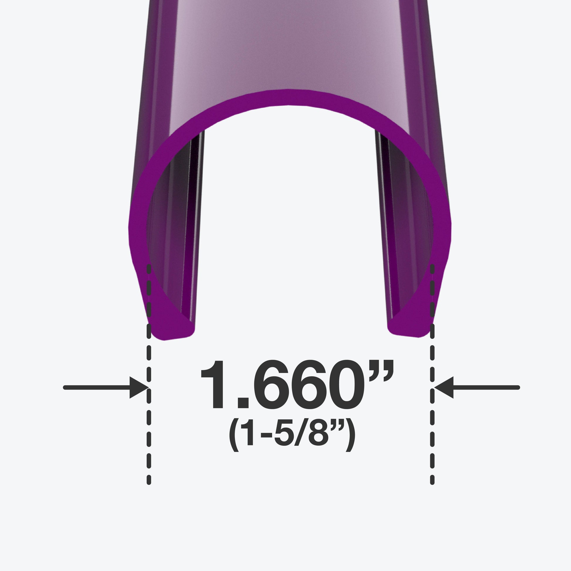 1-1/4 in. x 4 in. PipeClamp PVC Material Snap Clamp - Purple - FORMUFIT