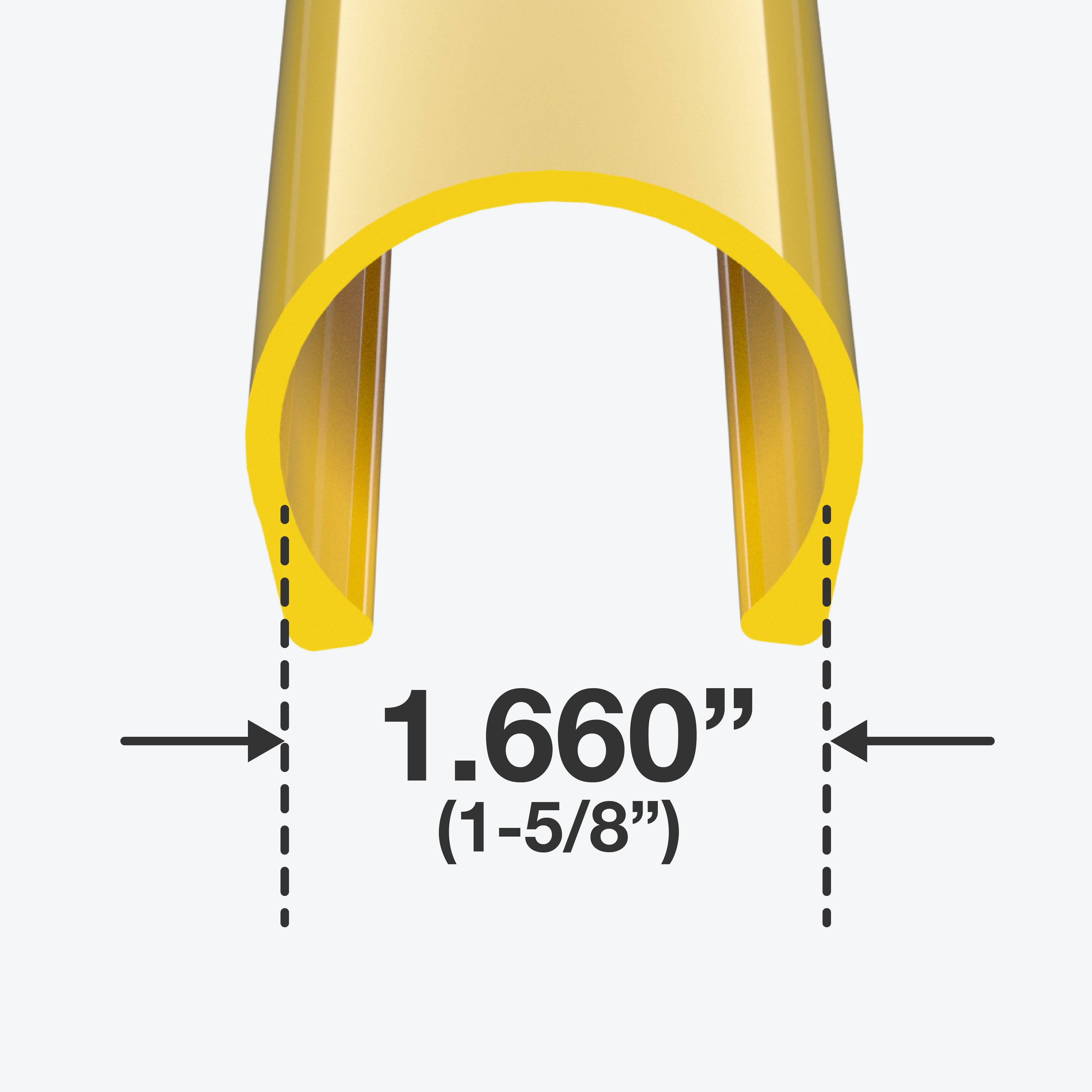 1-1/4 in. x 4 in. PipeClamp PVC Material Snap Clamp - Yellow - FORMUFIT