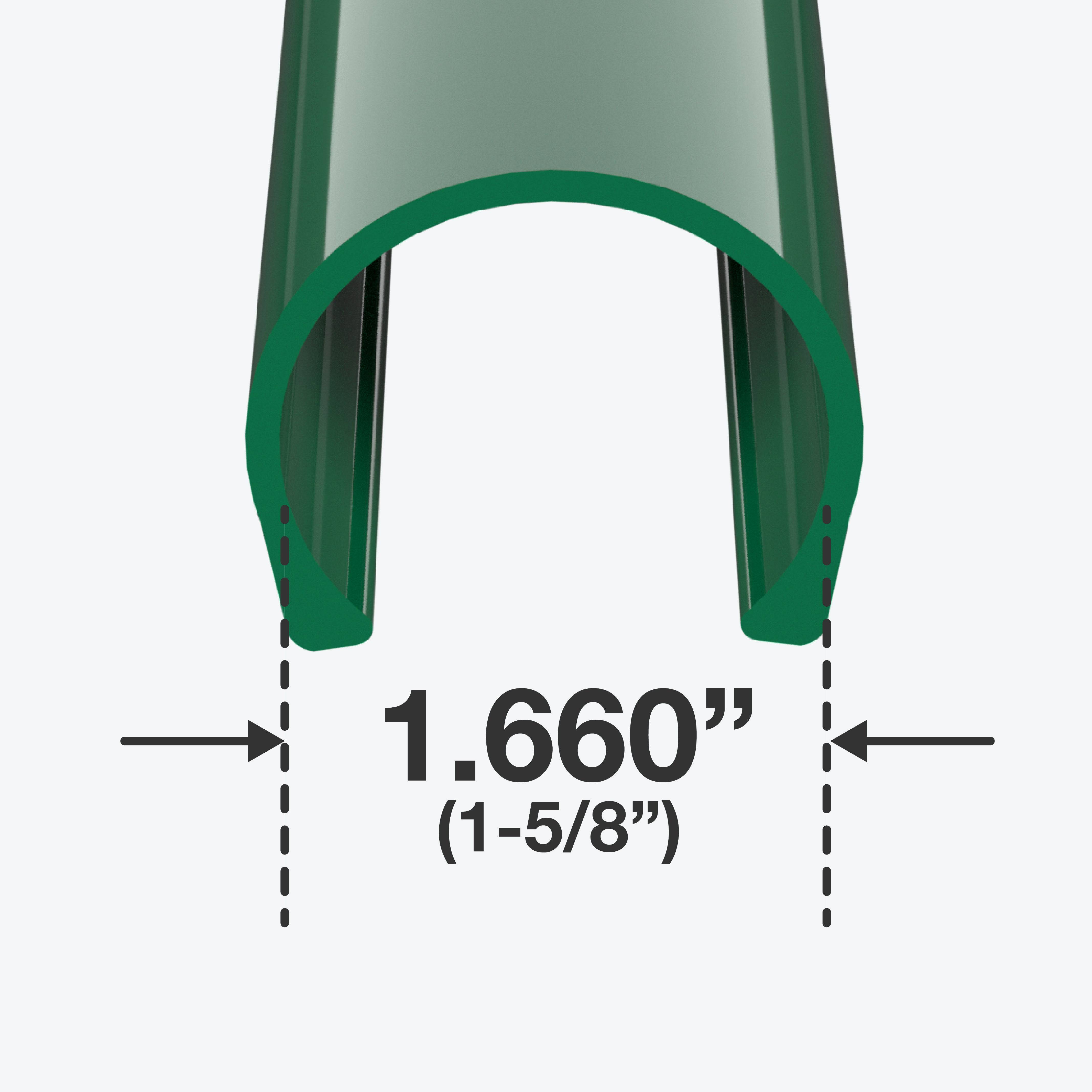 1-1/4 in. x 40 in. PipeClamp PVC Material Snap Clamp - Green - FORMUFIT