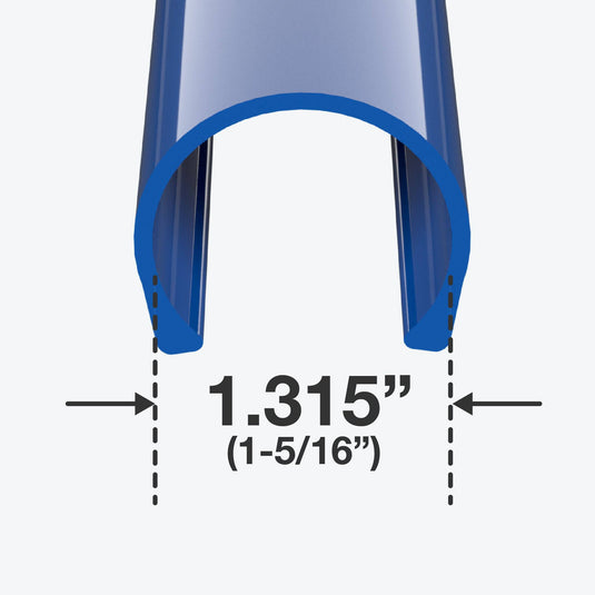 1 in. x 4 in. PipeClamp PVC Material Snap Clamp - Blue - FORMUFIT