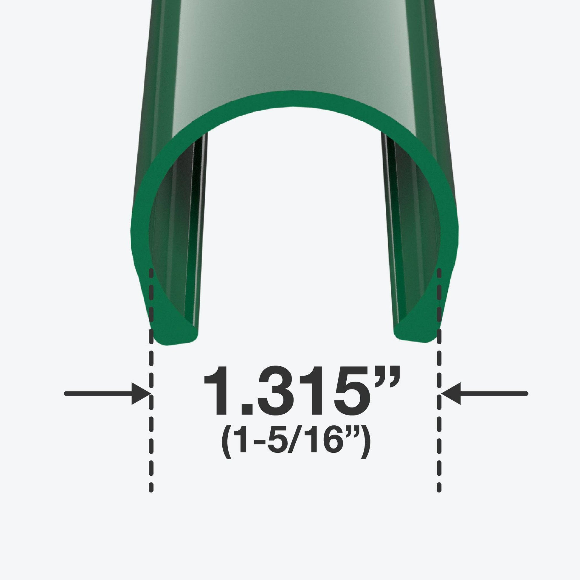 1 in. x 4 in. PipeClamp PVC Material Snap Clamp - Green - FORMUFIT