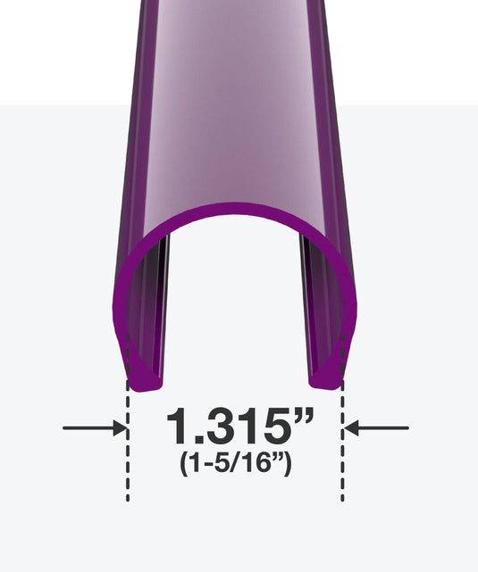 1 in. x 4 in. PipeClamp PVC Material Snap Clamp - Purple - FORMUFIT