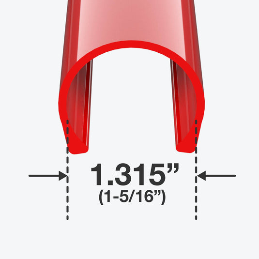 1 in. x 4 in. PipeClamp PVC Material Snap Clamp - Red - FORMUFIT