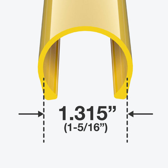 1 in. x 4 in. PipeClamp PVC Material Snap Clamp - Yellow - FORMUFIT
