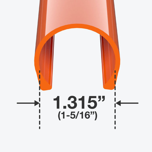 1 in. x 40 in. PipeClamp PVC Material Snap Clamp - Orange - FORMUFIT