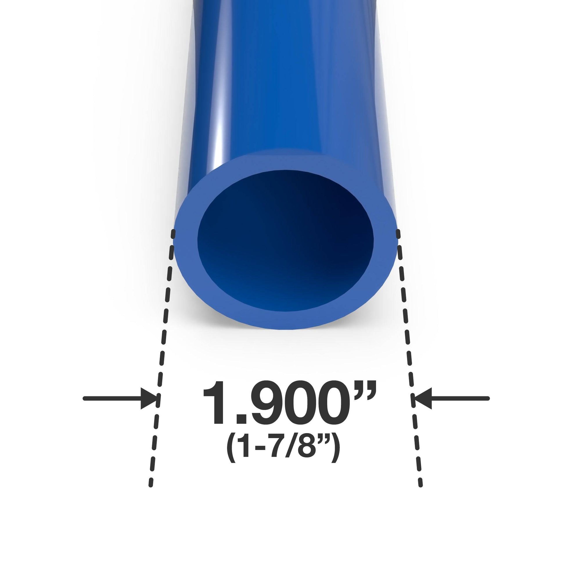 1-1/2 in. Sch 40 Furniture Grade PVC Pipe - Blue - FORMUFIT