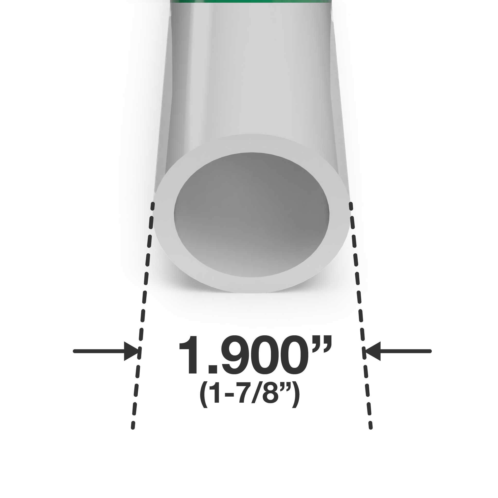 1-1/2 in. Sch 40 Furniture Grade PVC Pipe - Gray - FORMUFIT