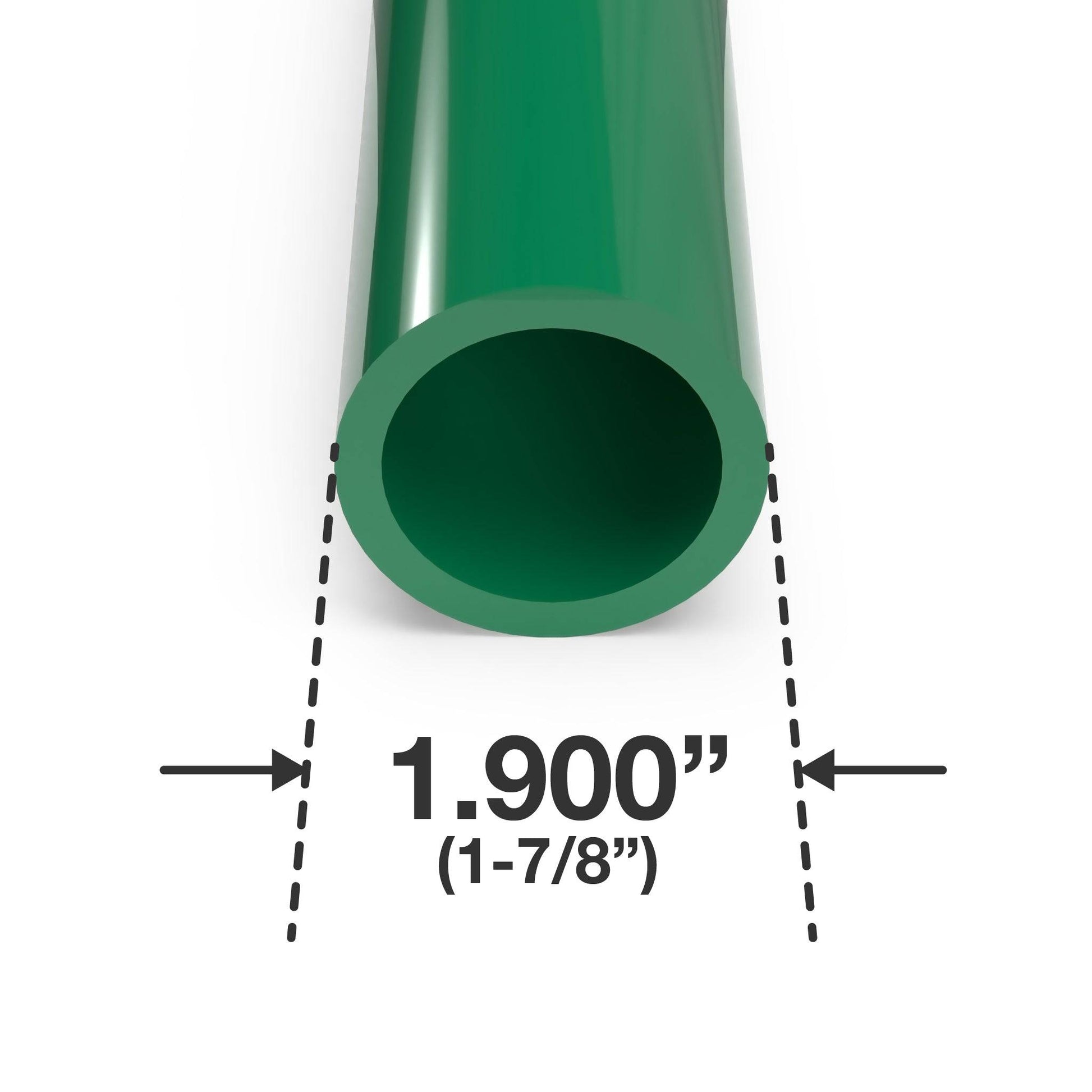 1-1/2 in. Sch 40 Furniture Grade PVC Pipe - Green - FORMUFIT