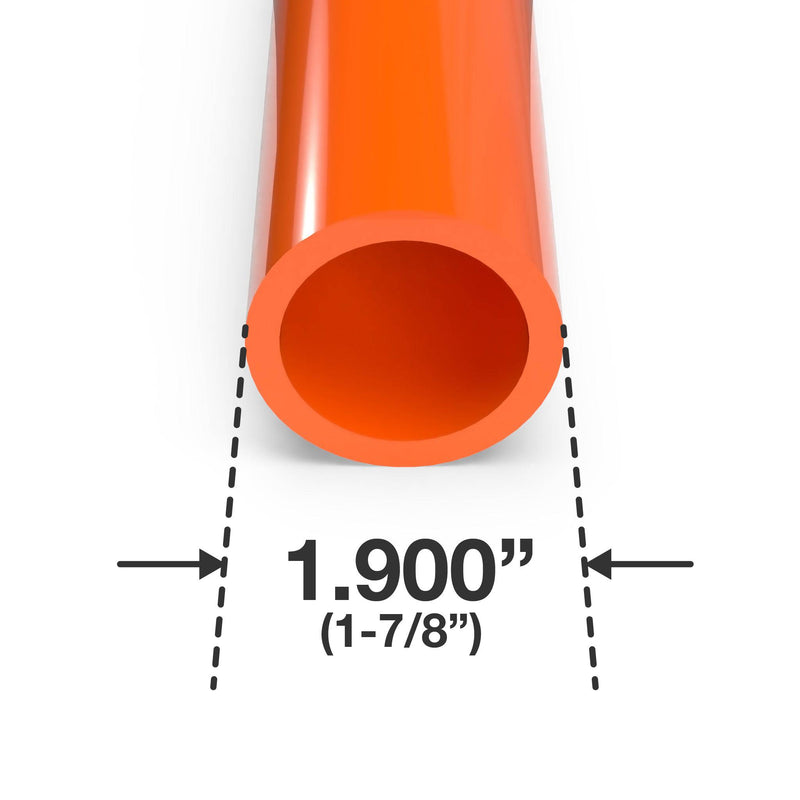 Load image into Gallery viewer, 1-1/2 in. Sch 40 Furniture Grade PVC Pipe - Orange - FORMUFIT
