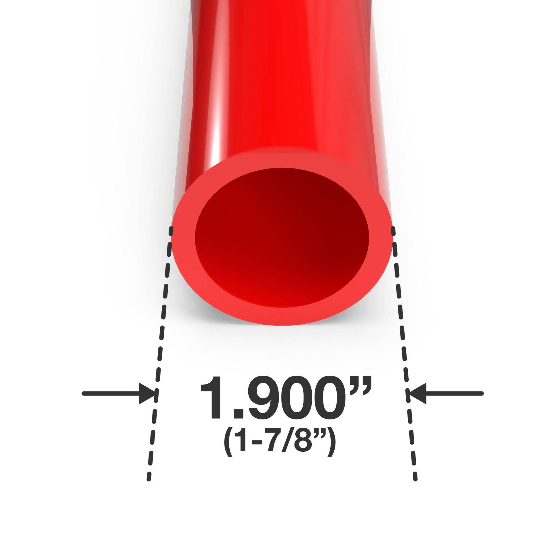 1-1/2 in. Sch 40 Furniture Grade PVC Pipe - Red - FORMUFIT