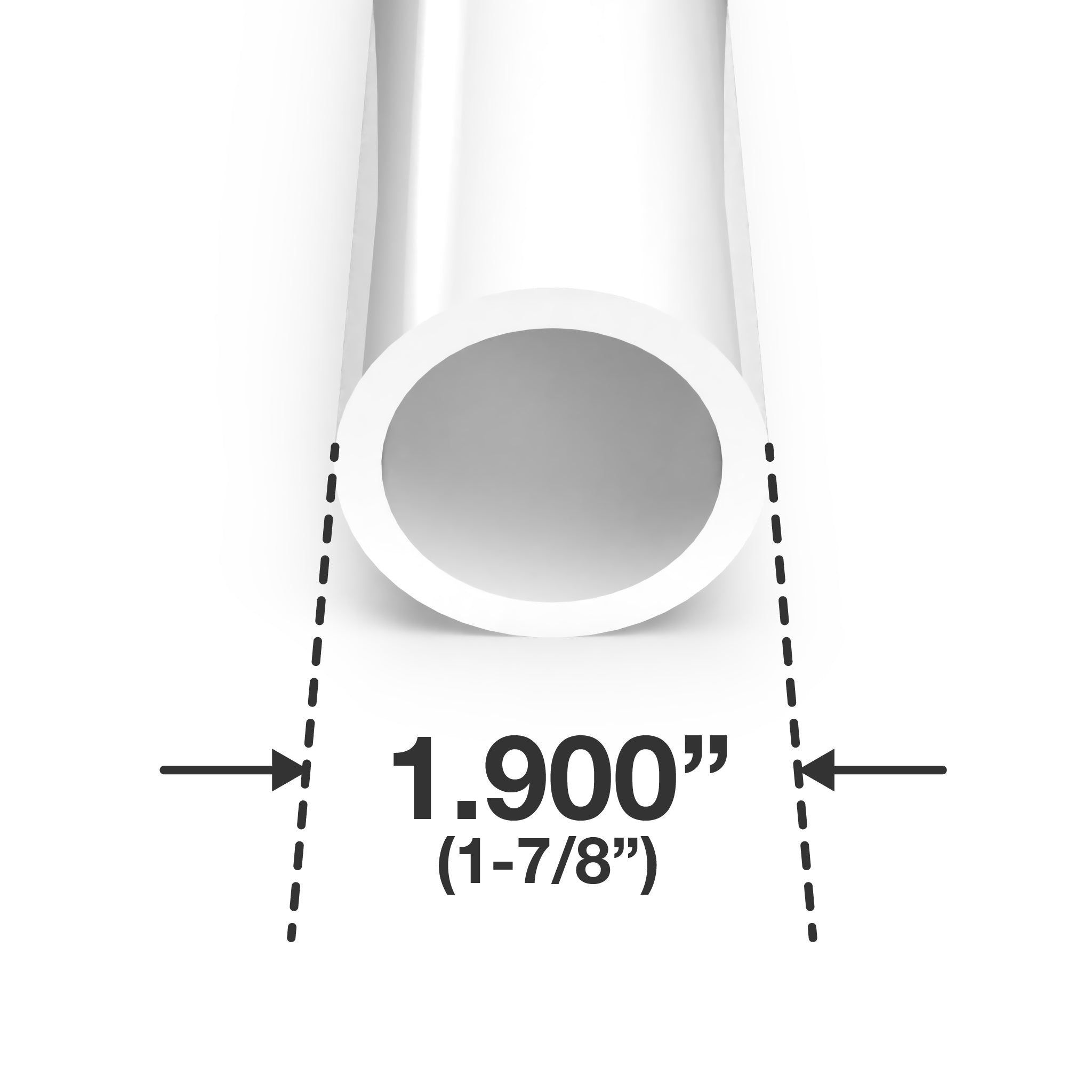 1-1/2 in. Sch 40 Furniture Grade PVC Pipe - White - FORMUFIT