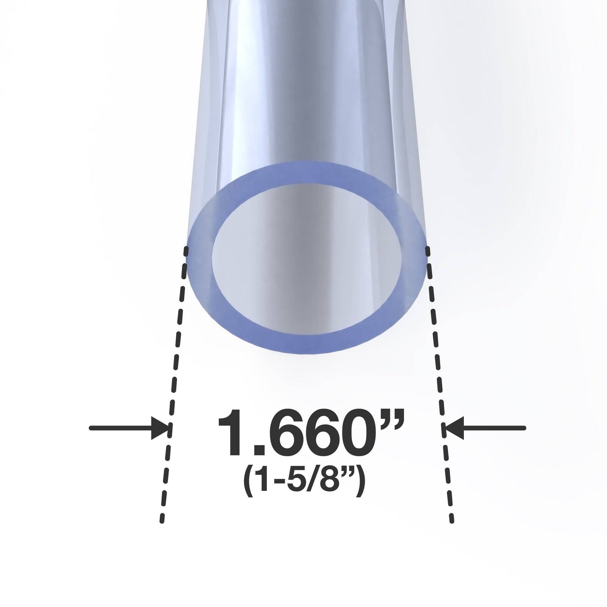 1-1/4 in. Sch 40 Furniture Grade PVC Pipe - Clear - FORMUFIT