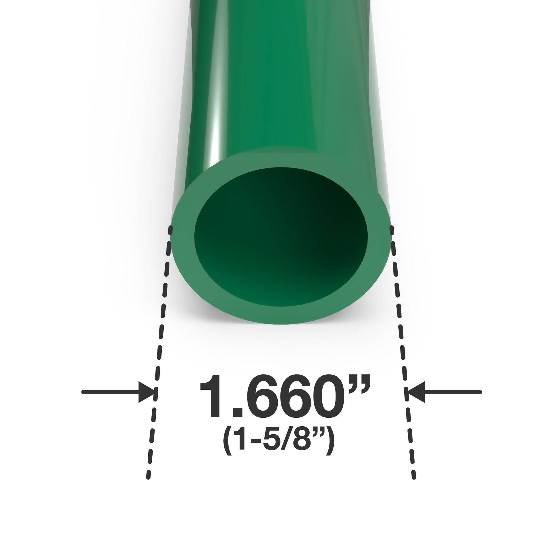 1-1/4 in. Sch 40 Furniture Grade PVC Pipe - Green - FORMUFIT