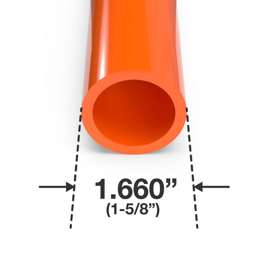 1-1/4 in. Sch 40 Furniture Grade PVC Pipe - Orange - FORMUFIT