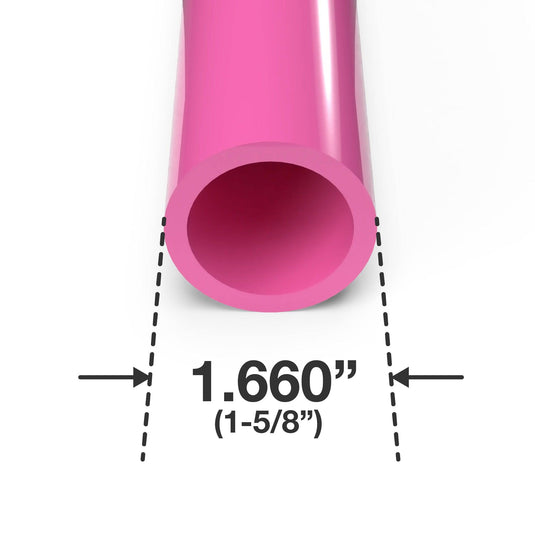 1-1/4 in. Sch 40 Furniture Grade PVC Pipe - Pink - FORMUFIT