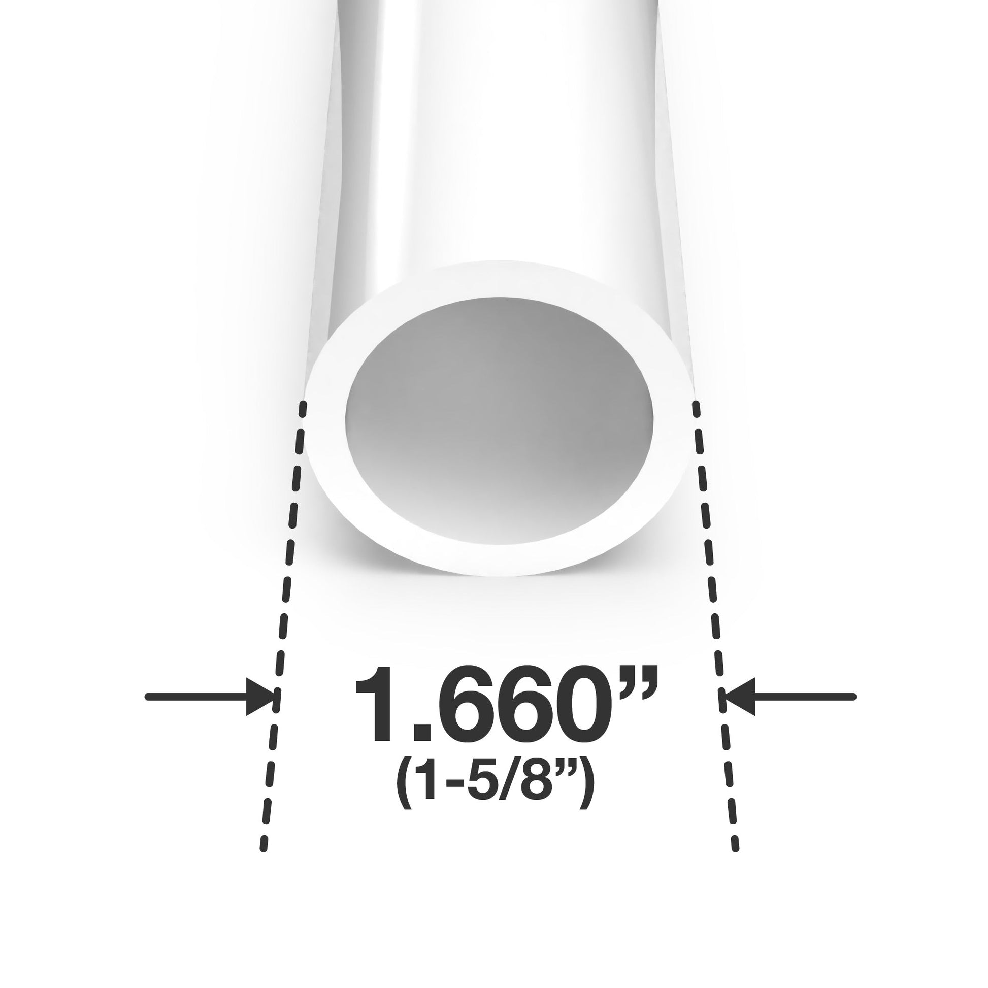 1-1/4 in. Sch 40 Furniture Grade PVC Pipe - White - FORMUFIT