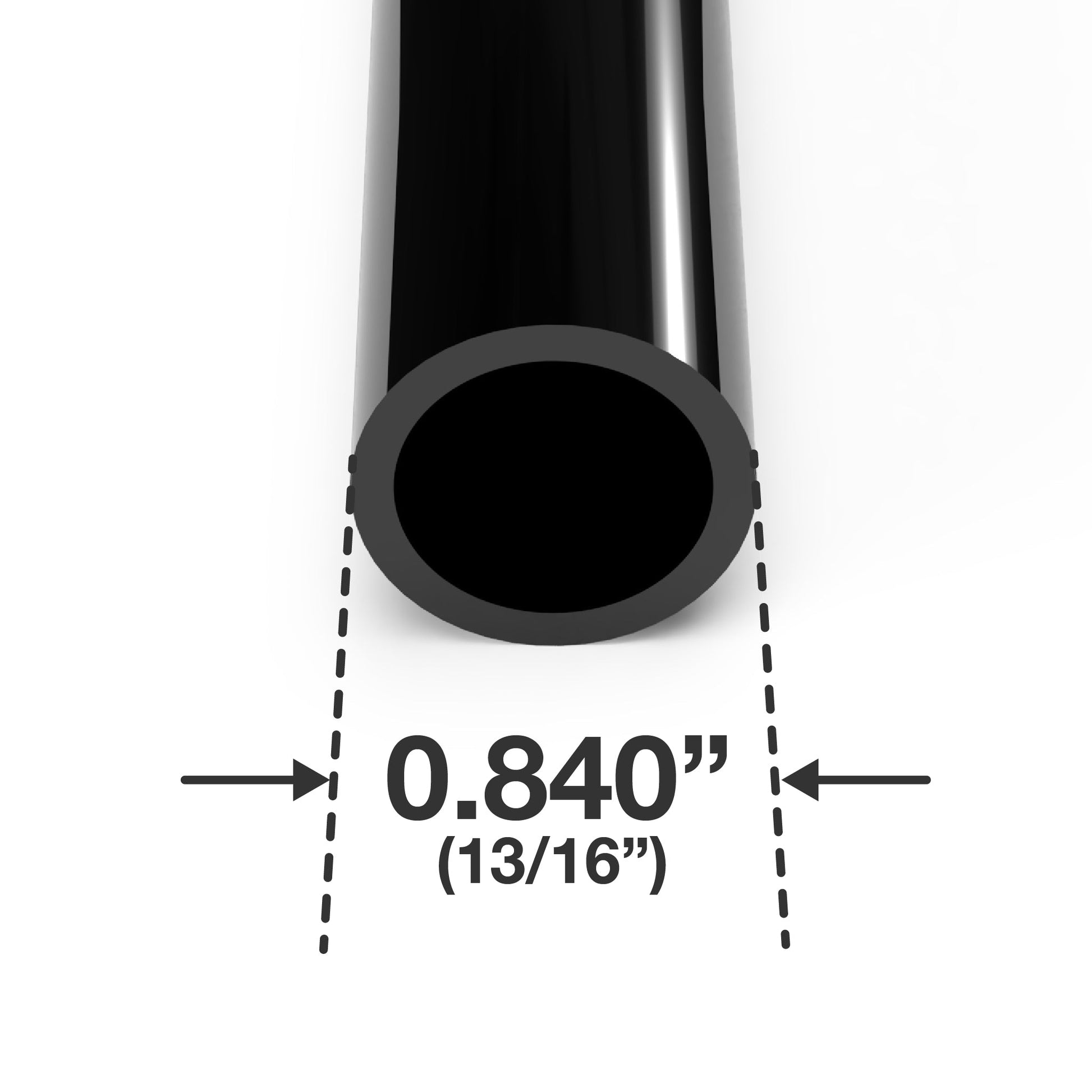 1/2 in. Sch 40 Furniture Grade PVC Pipe - Black - FORMUFIT