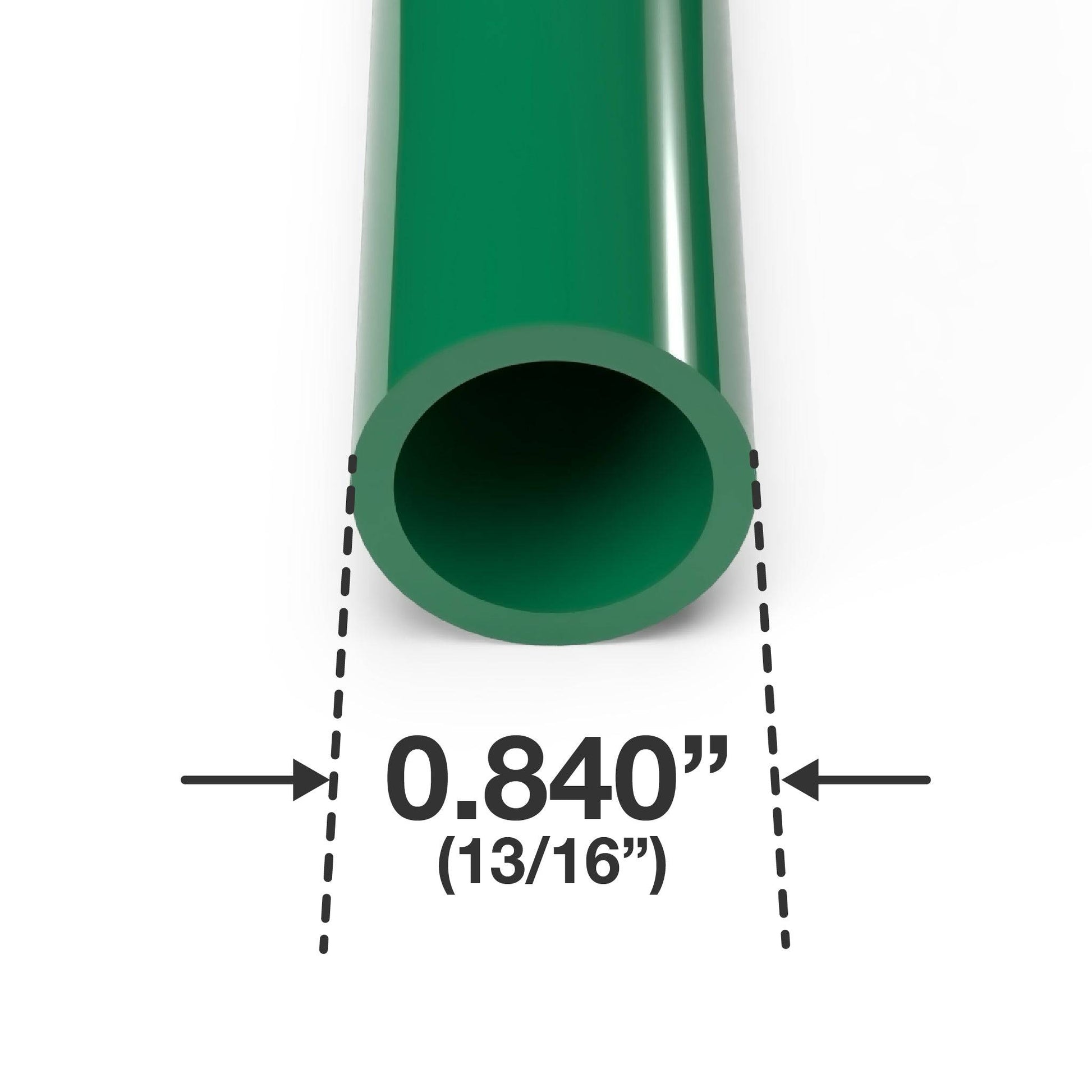 1/2 in. Sch 40 Furniture Grade PVC Pipe - Green - FORMUFIT