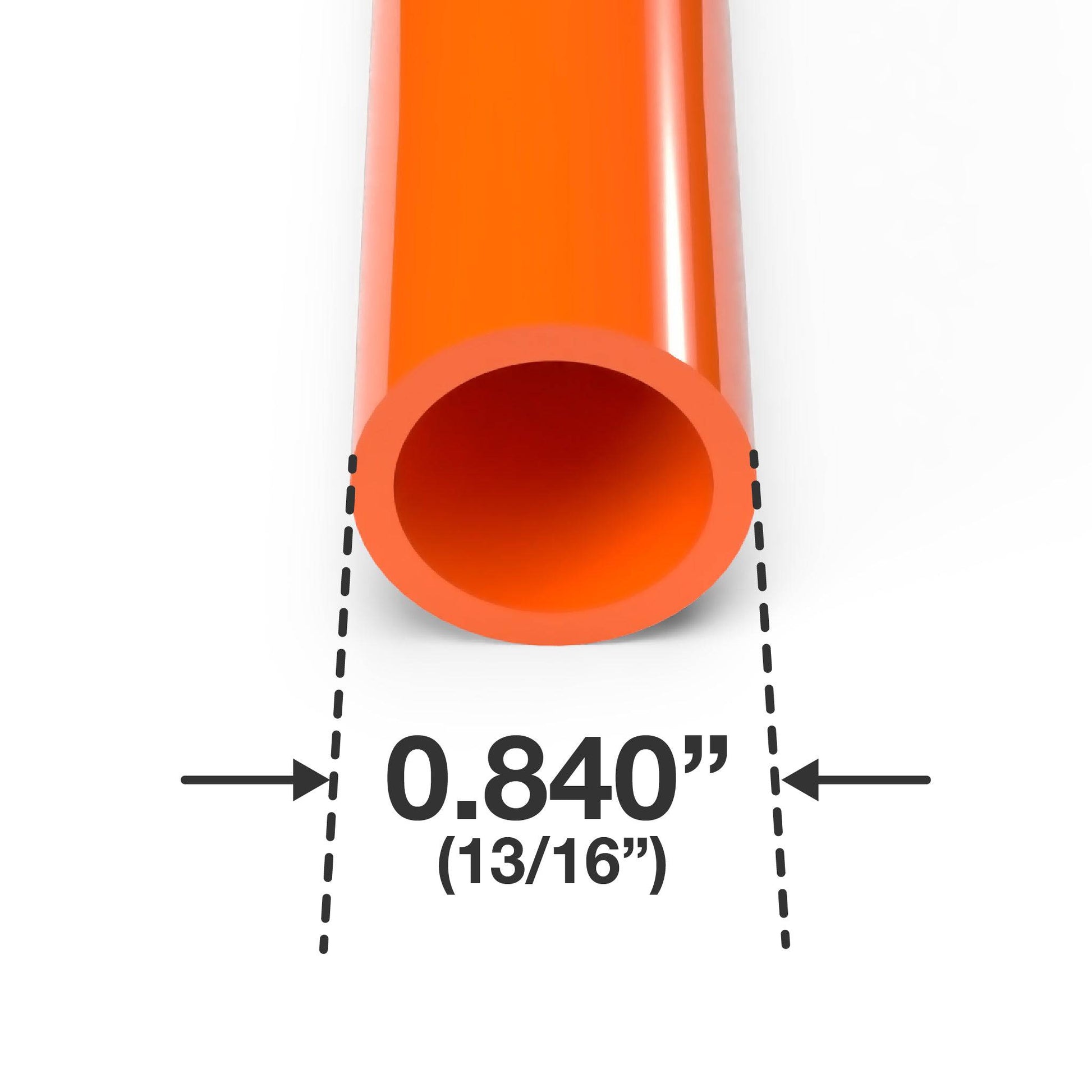 1/2 in. Sch 40 Furniture Grade PVC Pipe - Orange - FORMUFIT