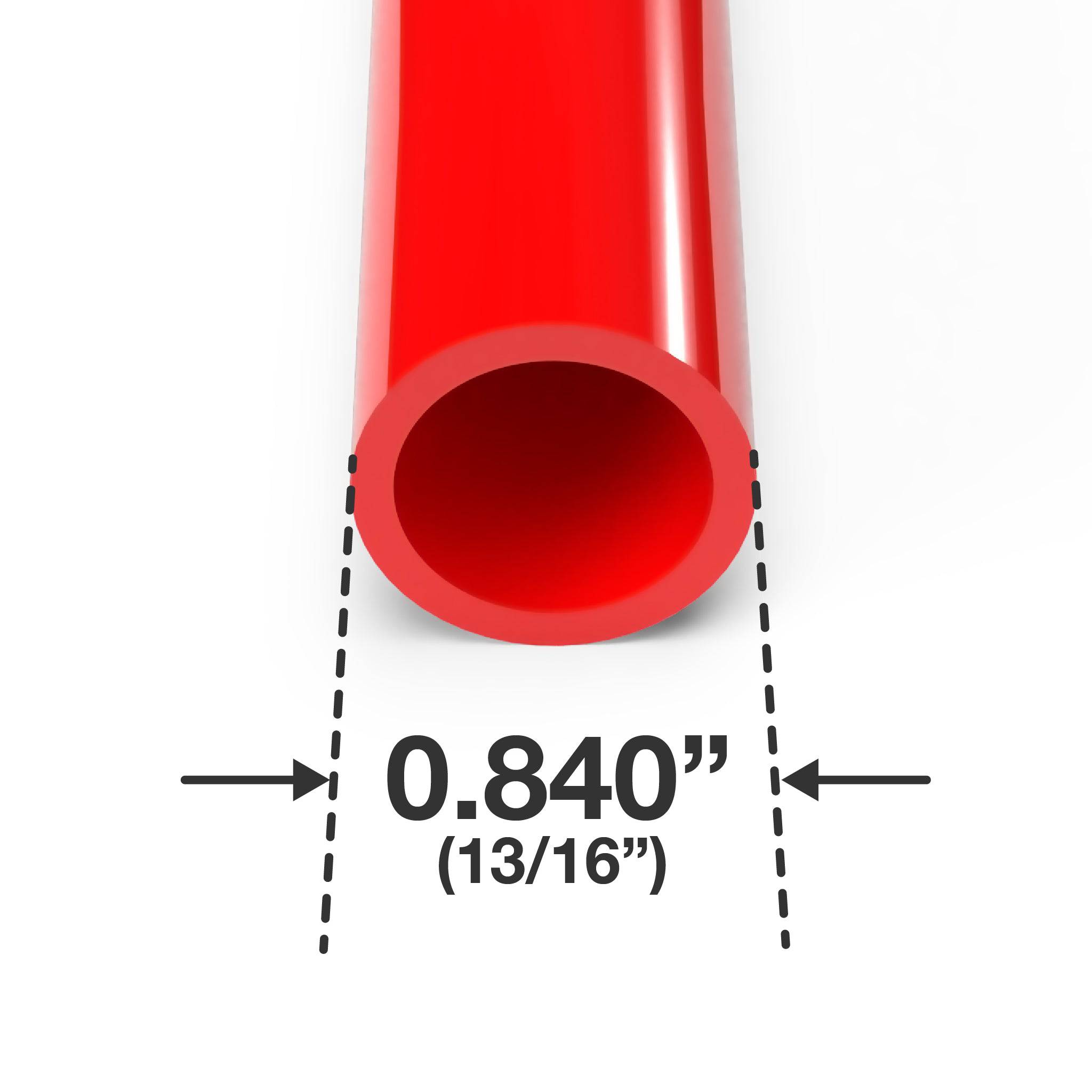 1/2 in. Sch 40 Furniture Grade PVC Pipe - Red - FORMUFIT