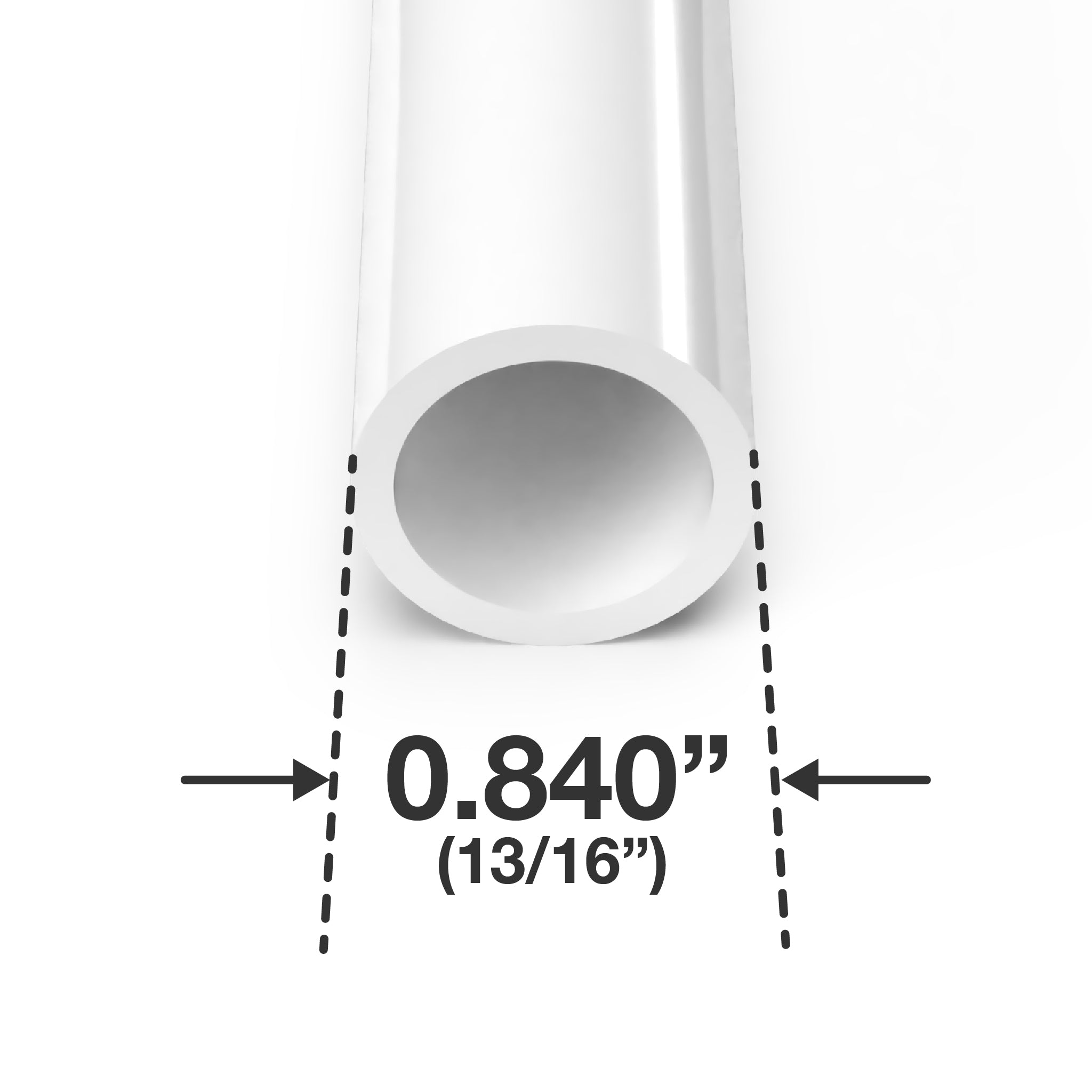 1/2 in. Sch 40 Furniture Grade PVC Pipe - White - FORMUFIT