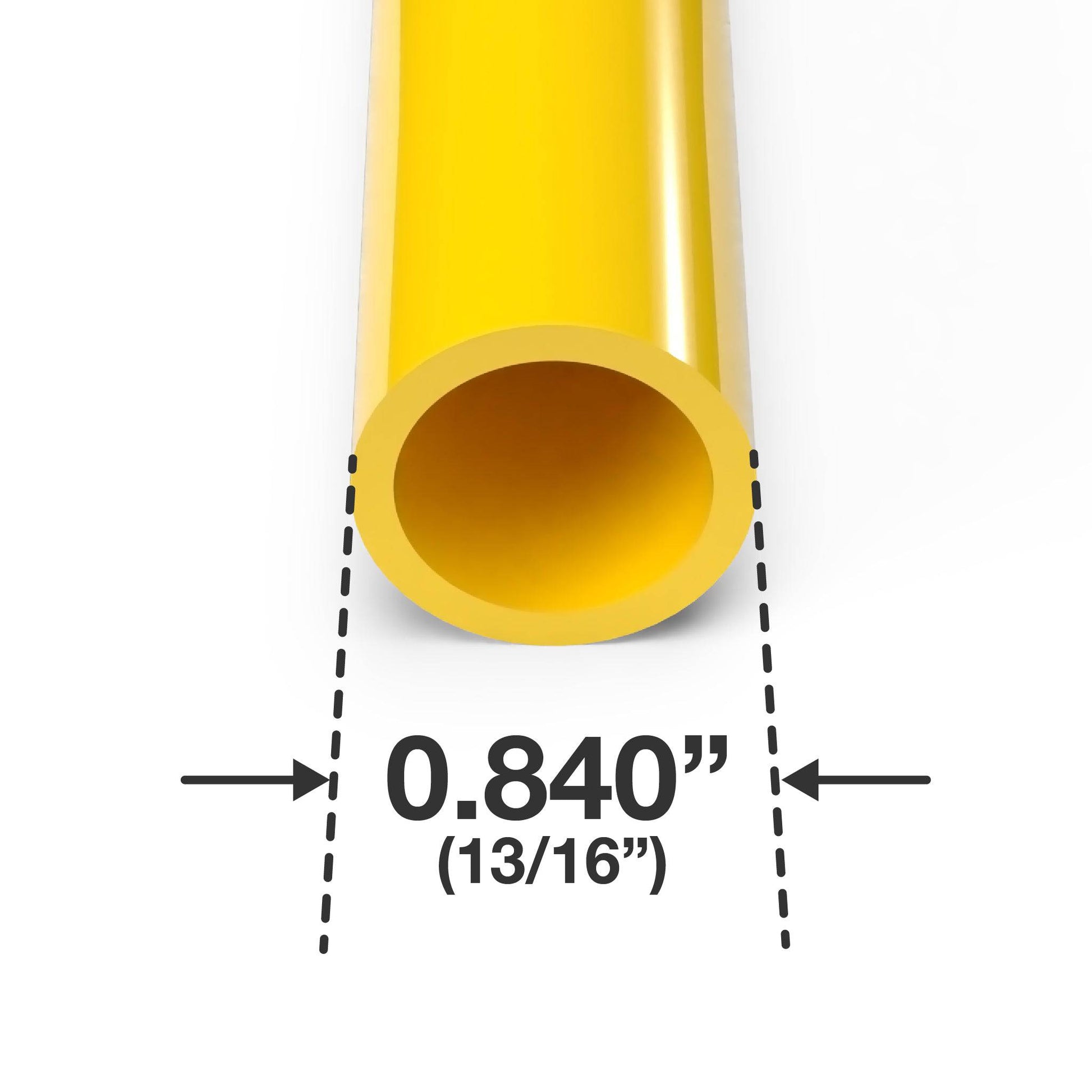 1/2 in. Sch 40 Furniture Grade PVC Pipe - Yellow - FORMUFIT