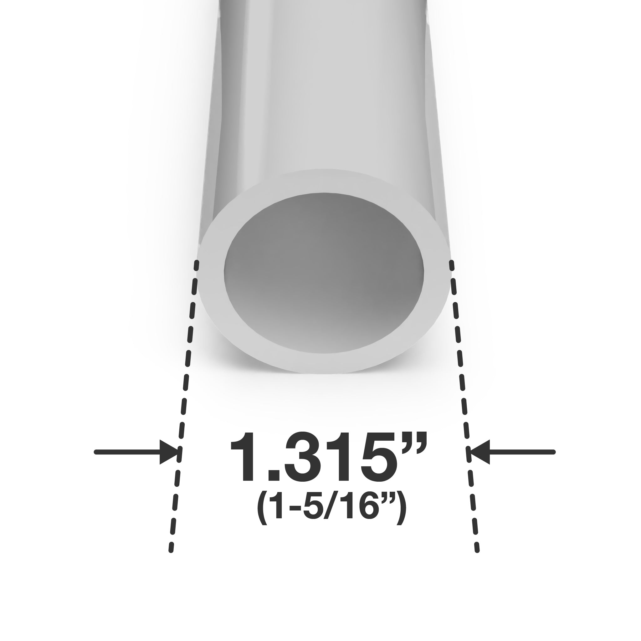 1 in. Sch 40 Furniture Grade PVC Pipe - Gray - FORMUFIT